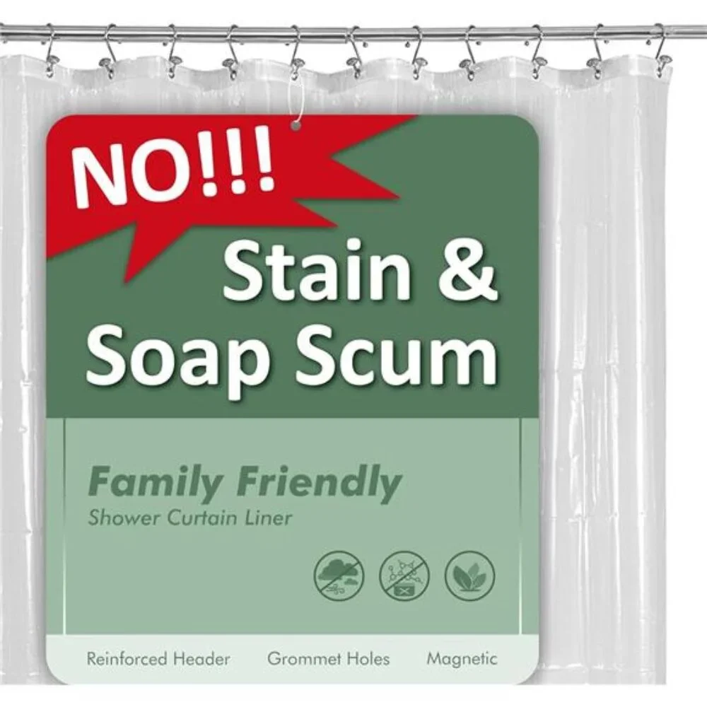 Barossa Design Plastic Shower Liner Clear - Premium PEVA Shower Curtain Liner
